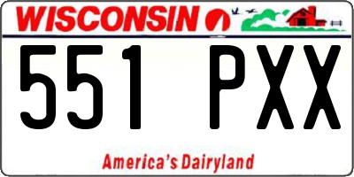 WI license plate 551PXX