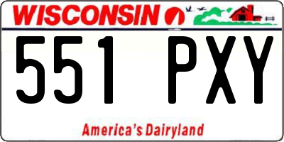 WI license plate 551PXY