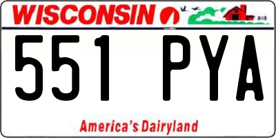 WI license plate 551PYA
