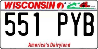WI license plate 551PYB