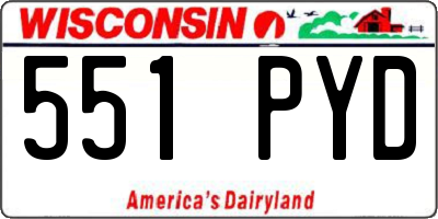 WI license plate 551PYD
