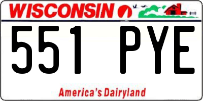 WI license plate 551PYE