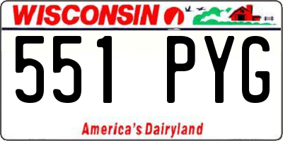 WI license plate 551PYG