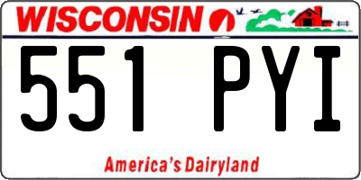 WI license plate 551PYI