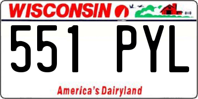 WI license plate 551PYL