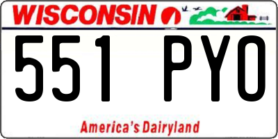 WI license plate 551PYO