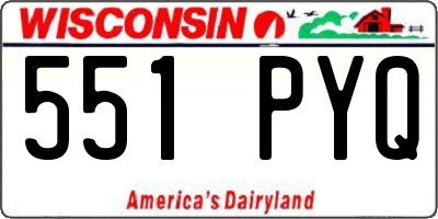 WI license plate 551PYQ