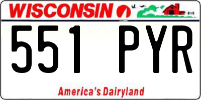 WI license plate 551PYR