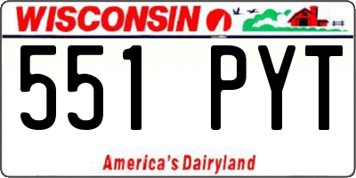 WI license plate 551PYT