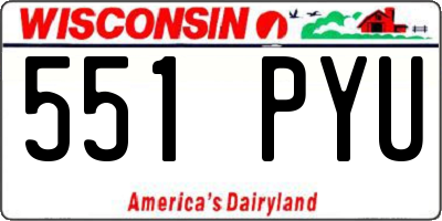 WI license plate 551PYU