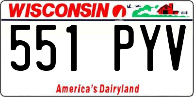 WI license plate 551PYV