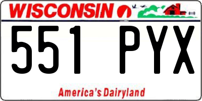 WI license plate 551PYX
