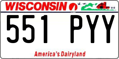 WI license plate 551PYY