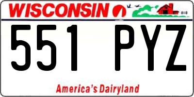 WI license plate 551PYZ