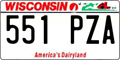 WI license plate 551PZA