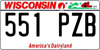WI license plate 551PZB