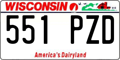 WI license plate 551PZD