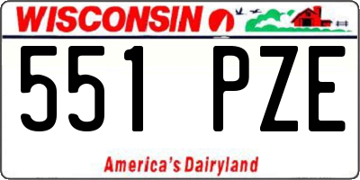 WI license plate 551PZE