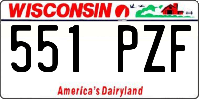 WI license plate 551PZF
