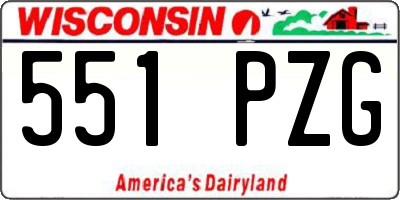 WI license plate 551PZG