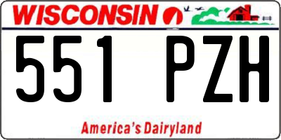WI license plate 551PZH