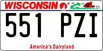 WI license plate 551PZI