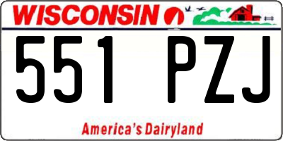 WI license plate 551PZJ