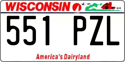 WI license plate 551PZL
