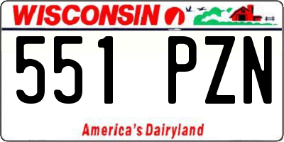 WI license plate 551PZN