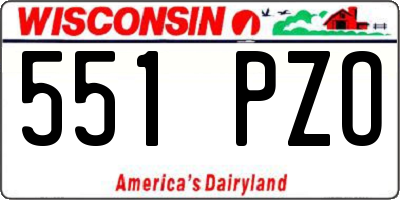 WI license plate 551PZO