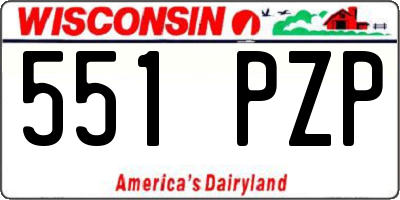 WI license plate 551PZP