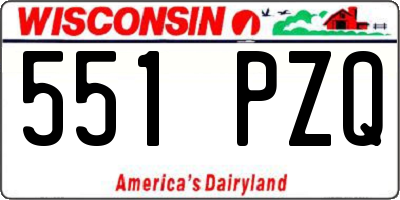 WI license plate 551PZQ