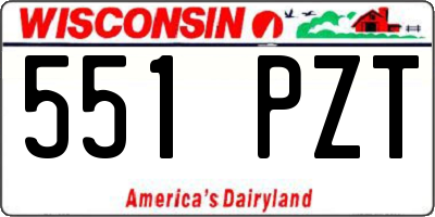 WI license plate 551PZT