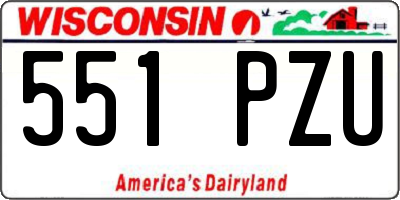 WI license plate 551PZU