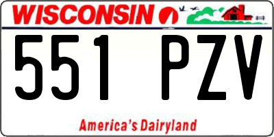 WI license plate 551PZV
