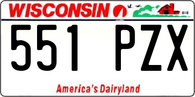 WI license plate 551PZX