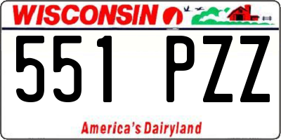 WI license plate 551PZZ
