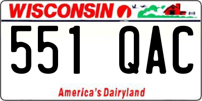 WI license plate 551QAC
