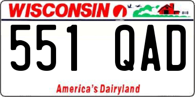 WI license plate 551QAD