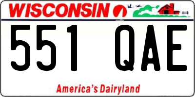 WI license plate 551QAE