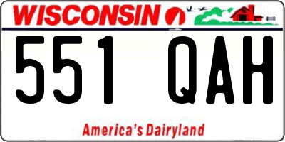 WI license plate 551QAH