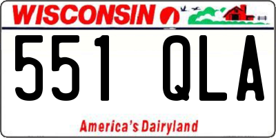 WI license plate 551QLA