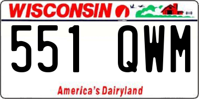 WI license plate 551QWM