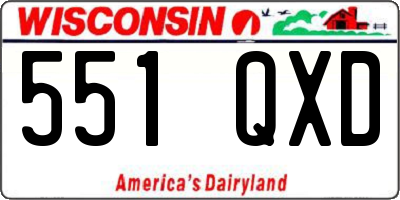 WI license plate 551QXD