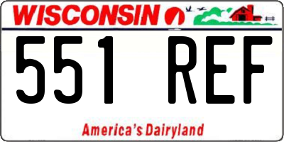 WI license plate 551REF