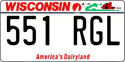 WI license plate 551RGL