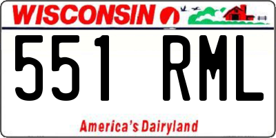 WI license plate 551RML