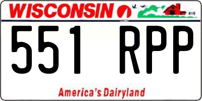 WI license plate 551RPP