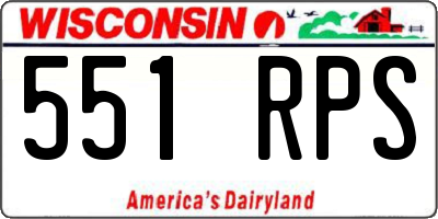 WI license plate 551RPS