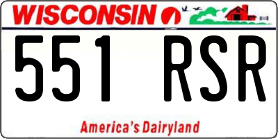 WI license plate 551RSR
